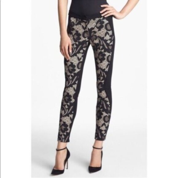 DVF Harmony Abstract Lace Floral Skinny Pants - Picture 1 of 6
